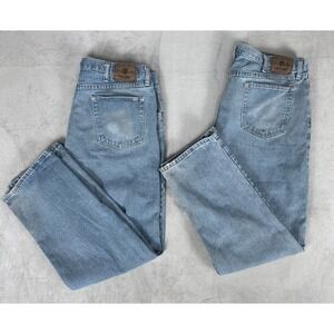 Lot of 2 Wrangler Relaxed Fit Blue Denim Jeans Men's 40x32 Workwear